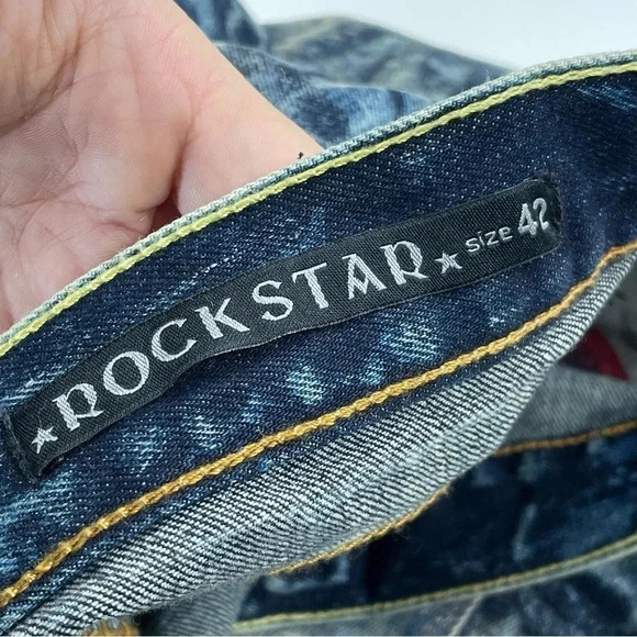 Rockstar Mens Size 42 button fly straight leg jeans 1544 - Picture 6 of 12